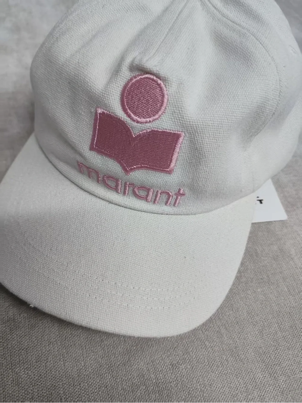 Isabel Marant Off-White Cap with Pink Logo